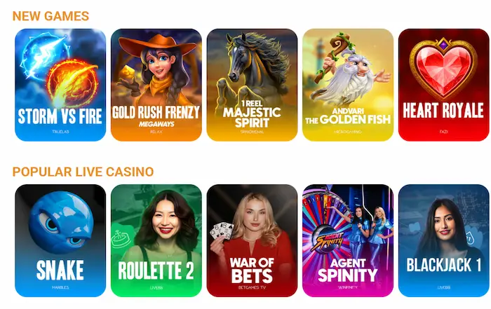 Party Spins Casino games